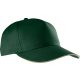 KP130 tépőzáras öt paneles pamut baseball sapka K-UP, Forest Green/Beige-U