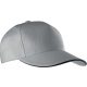 KP130 tépőzáras öt paneles pamut baseball sapka K-UP, Light Grey/Dark Grey-U