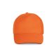 KP130 tépőzáras öt paneles pamut baseball sapka K-UP, Orange/Dark Grey-U