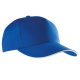 KP130 tépőzáras öt paneles pamut baseball sapka K-UP, Royal Blue/White-U