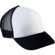 KP143 gyerek, hálós baseball sapka 5 paneles K-UP, White/Black-U