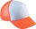 KP143 gyerek, hálós baseball sapka 5 paneles K-UP, White/Fluorescent Orange-U