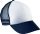 KP143 gyerek, hálós baseball sapka 5 paneles K-UP, White/Navy-U