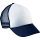 KP143 gyerek, hálós baseball sapka 5 paneles K-UP, White/Navy-U