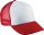 KP143 gyerek, hálós baseball sapka 5 paneles K-UP, White/Red-U