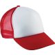 KP143 gyerek, hálós baseball sapka 5 paneles K-UP, White/Red-U