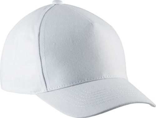 KP149 gyerek, 5 paneles pamut baseball sapka K-UP, White-U