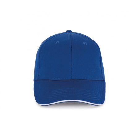 KP153 szendvics ellenzős 6 paneles baseball sapka K-UP, Royal Blue/White-U