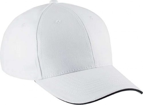 KP153 szendvics ellenzős 6 paneles baseball sapka K-UP, White/Navy-U