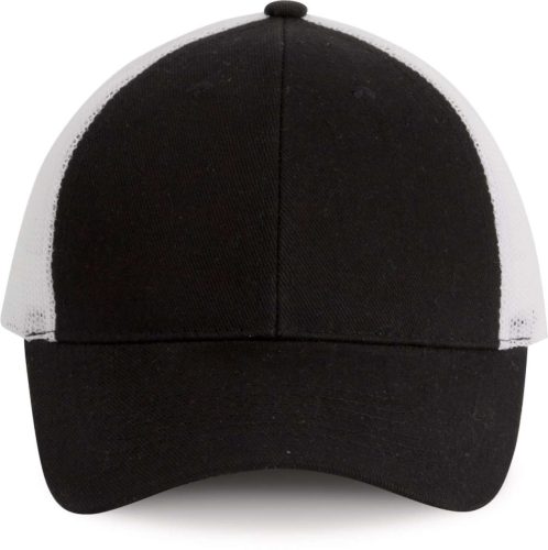 KP158 hálós baseball sapka hat paneles, poliészter K-UP, Black/White-U