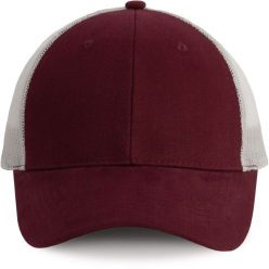   KP158 hálós baseball sapka hat paneles, poliészter K-UP, Burgundy/Light Grey-U