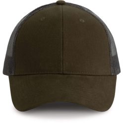   KP158 hálós baseball sapka hat paneles, poliészter K-UP, Dark Khaki/Dark Grey-U