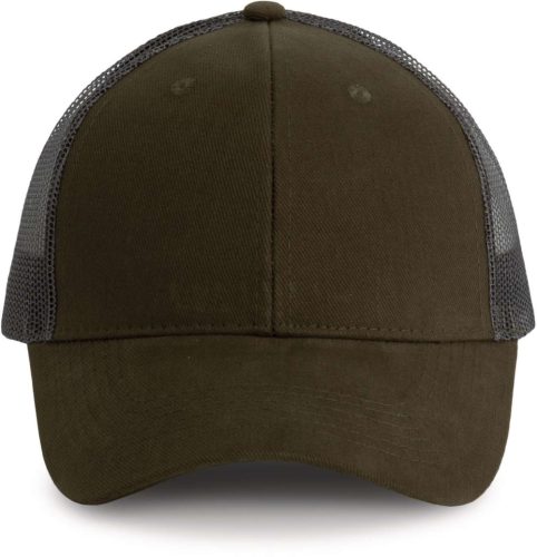 KP158 hálós baseball sapka hat paneles, poliészter K-UP, Dark Khaki/Dark Grey-U