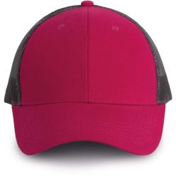   KP158 hálós baseball sapka hat paneles, poliészter K-UP, Fuchsia/Dark Grey-U