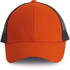   KP158 hálós baseball sapka hat paneles, poliészter K-UP, Spicy Orange/Dark Grey-U