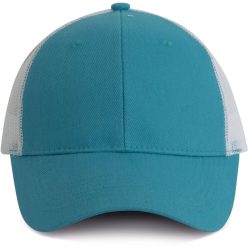   KP158 hálós baseball sapka hat paneles, poliészter K-UP, Surf Blue/White-U