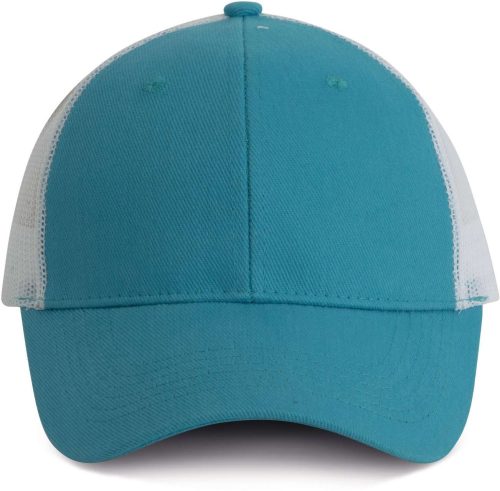 KP158 hálós baseball sapka hat paneles, poliészter K-UP, Surf Blue/White-U