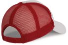 KP158 hálós baseball sapka hat paneles, poliészter K-UP, White/Red-U