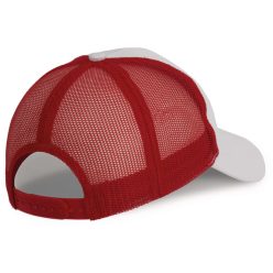   KP158 hálós baseball sapka hat paneles, poliészter K-UP, White/Red-U