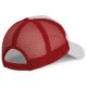 KP158 hálós baseball sapka hat paneles, poliészter K-UP, White/Red-U