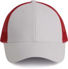 KP158 hálós baseball sapka hat paneles, poliészter K-UP, White/Red-U