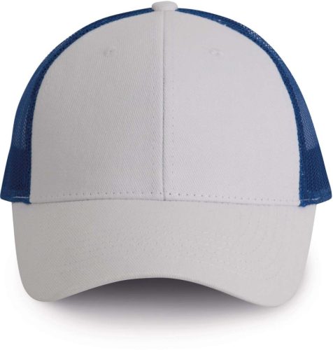 KP158 hálós baseball sapka hat paneles, poliészter K-UP, White/Royal Blue-U