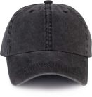 KP165 vintage hatású 6 paneles pamut baseball sapka K-UP, Black Washed-U