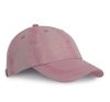 KP165 vintage hatású 6 paneles pamut baseball sapka K-UP, Dark Pink Washed-U