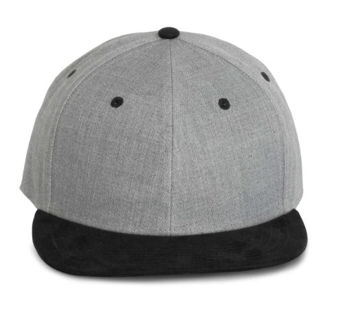 KP166 hip-hop stílusú snapback 6 paneles baseball sapka K-UP, Light Grey Heather/Black-U