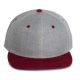 KP166 hip-hop stílusú snapback 6 paneles baseball sapka K-UP, Light Grey Heather/Dark Chili Red-U