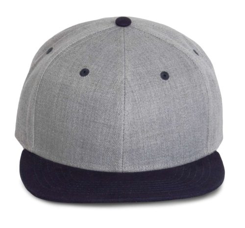 KP166 hip-hop stílusú snapback 6 paneles baseball sapka K-UP, Light Grey Heather/Navy-U