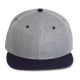 KP166 hip-hop stílusú snapback 6 paneles baseball sapka K-UP, Light Grey Heather/Navy-U