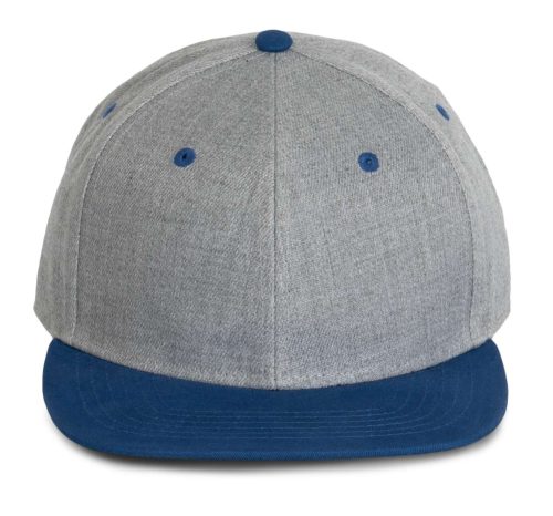 KP166 hip-hop stílusú snapback 6 paneles baseball sapka K-UP, Light Grey Heather/Royal Blue-U