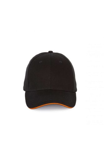 KP185 hat paneles baseball sapka szendvics ellenzővel K-UP, Black/Orange-U