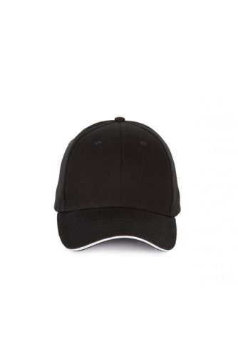 KP185 hat paneles baseball sapka szendvics ellenzővel K-UP, Black/White-U