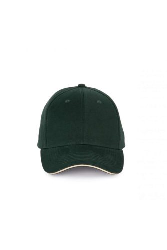 KP185 hat paneles baseball sapka szendvics ellenzővel K-UP, Forest Green/Beige-U