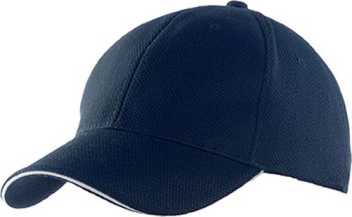 KP207 kontrasztos szendvics ellenzős 6 paneles baseball sapka K-UP, Navy/White-U