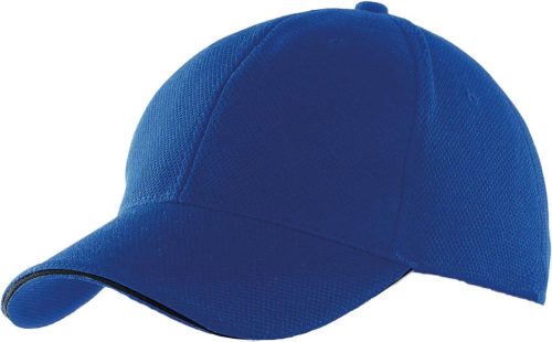 KP207 kontrasztos szendvics ellenzős 6 paneles baseball sapka K-UP, Royal Blue/Black-U