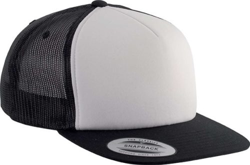 KP911 klasszikus hálós 5 paneles baseballsapka K-UP, Black/White/Black-U