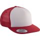 KP911 klasszikus hálós 5 paneles baseballsapka K-UP, Red/White/Red-U