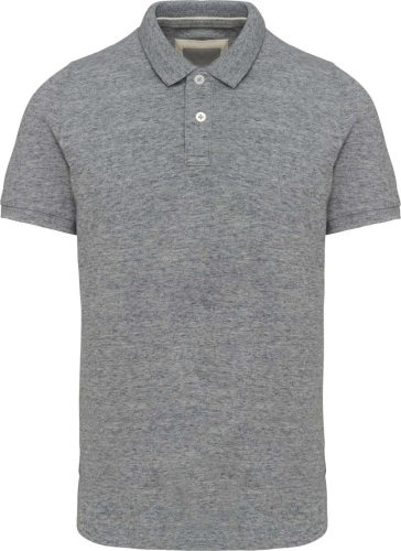 Férfi vitage hatású galléros piké póló, Kariban KV2206, Slub Grey Heather-2XL