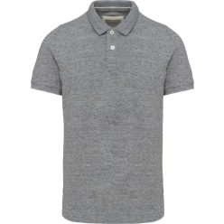   Férfi vitage hatású galléros piké póló, Kariban KV2206, Slub Grey Heather-S