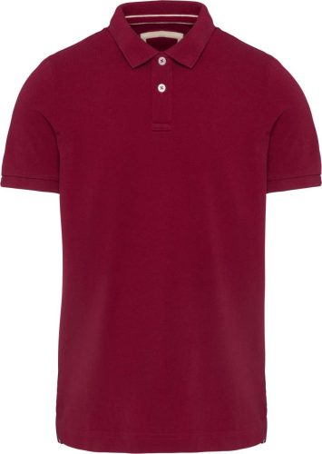 Férfi vitage hatású galléros piké póló, Kariban KV2206, Vintage Dark Red-L