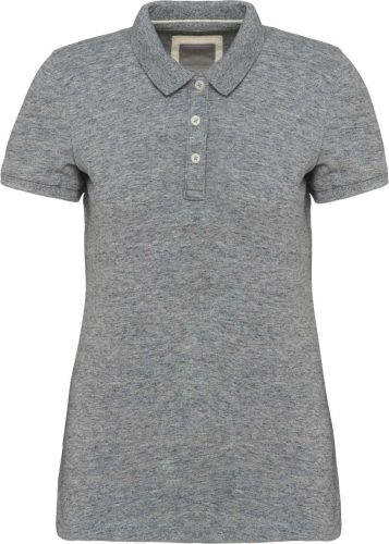 Női vitage hatású galléros piké póló, Kariban KV2207, Slub Grey Heather-2XL