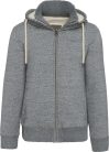 Férfi sherpával bélelt cipzáras kapucnis pulóver, Kariban KV2312, Slub Grey Heather-2XL