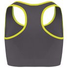 PA001 Női sztreccs sporthátu top Proact, Storm Grey/Fluorescent Yellow-XS/S