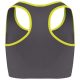 PA001 Női sztreccs sporthátu top Proact, Storm Grey/Fluorescent Yellow-XS/S