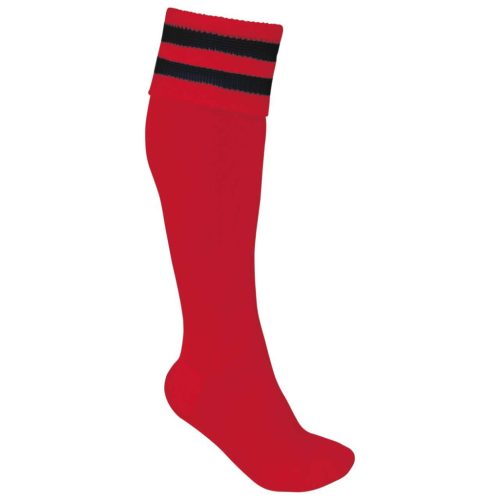 PA015 hosszú szárú csíkos sportzokni Proact, Sporty Red/Black-31/34