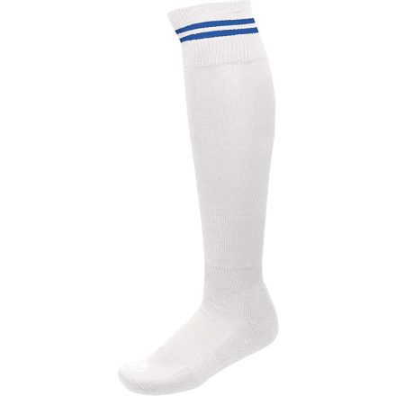 PA015 hosszú szárú csíkos sportzokni Proact, White/Dark Royal Blue-27/30