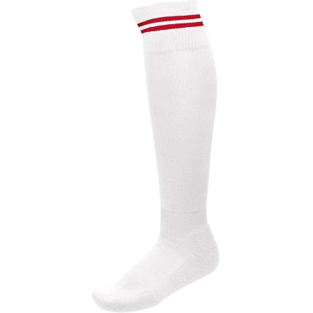 PA015 hosszú szárú csíkos sportzokni Proact, White/Sporty Red-27/30